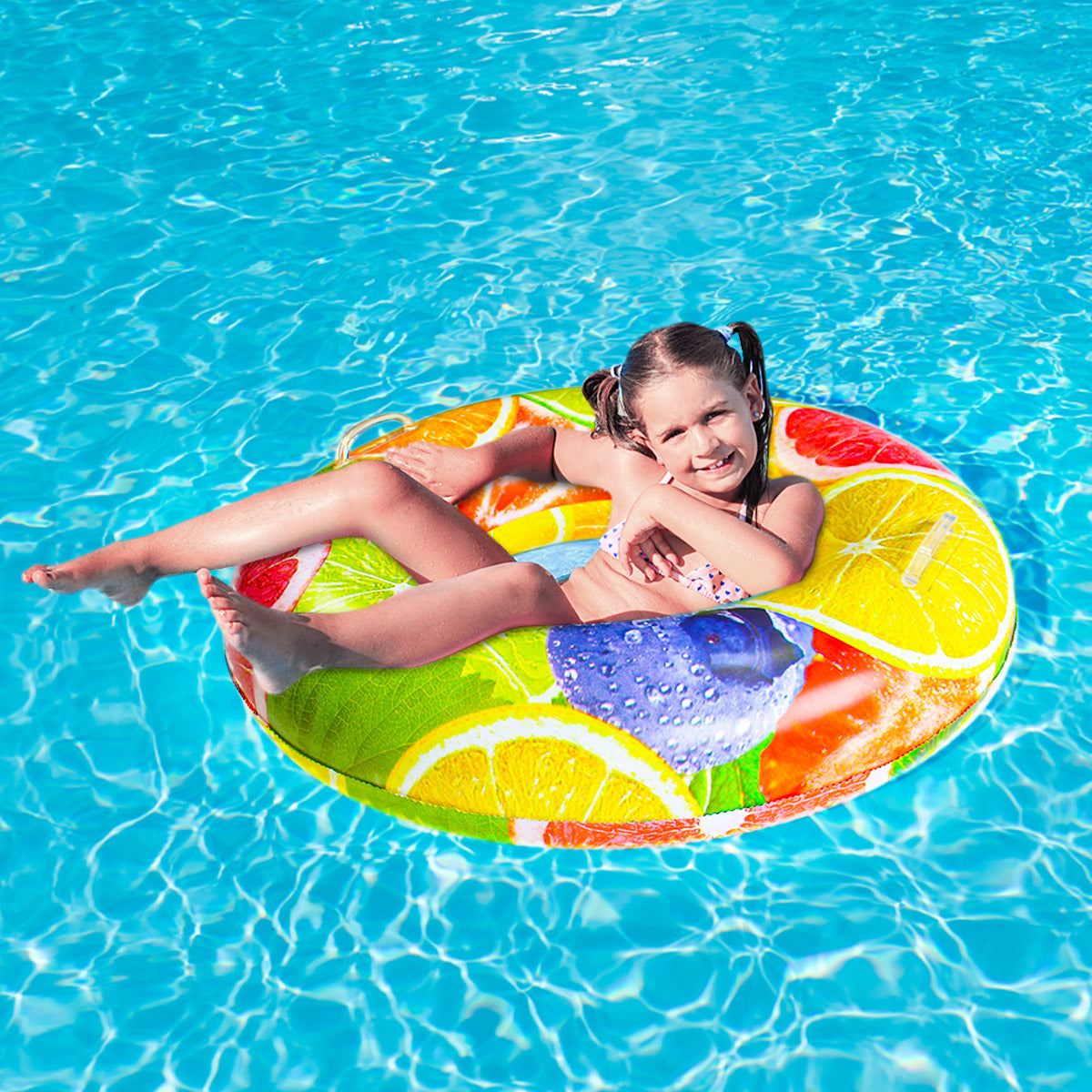 SUGIFT  Inflatable Fruit Pool Floats Swimming Rings Inflatable Tubes Fun Water Toys for Kids Adults Beach Outdoor Party Supplies