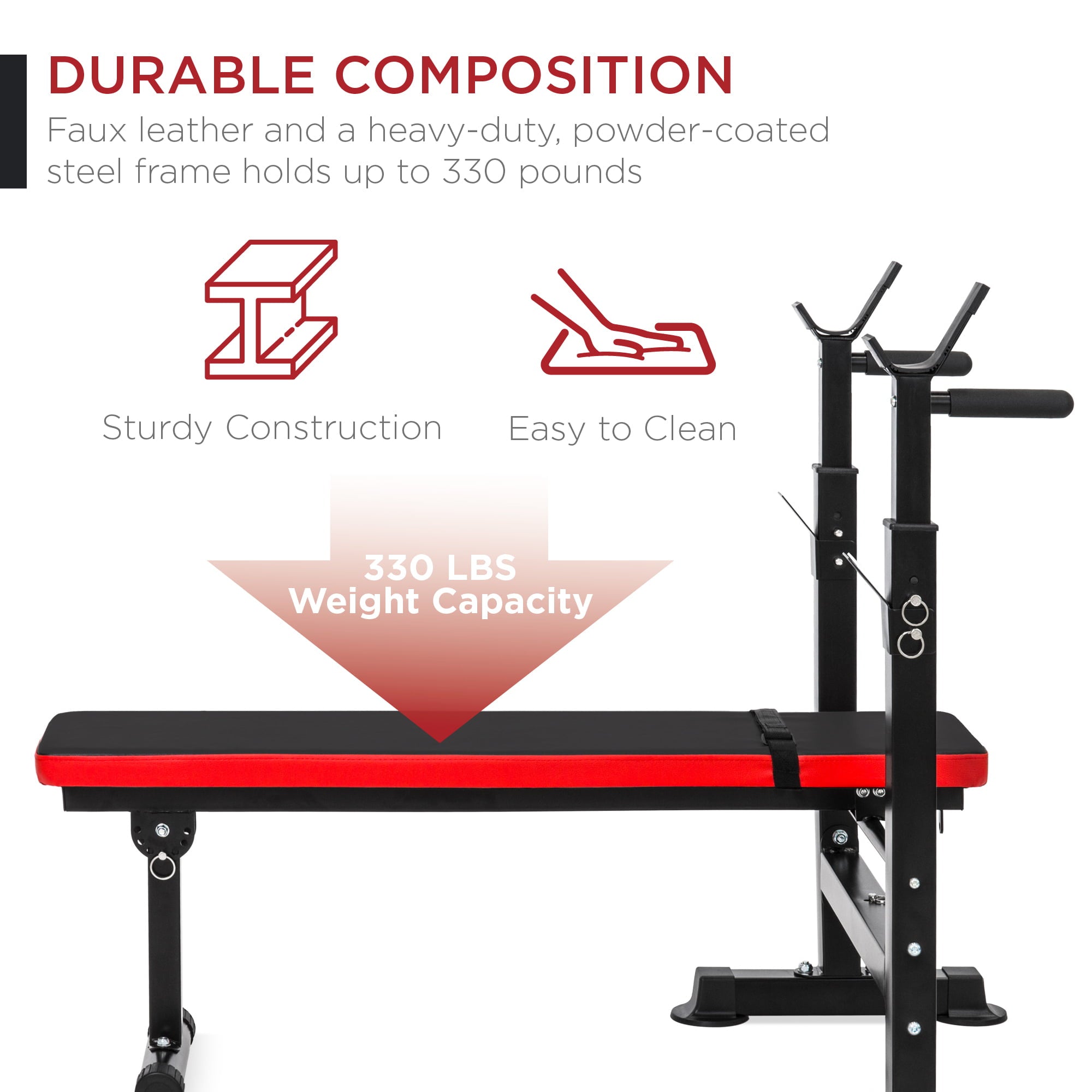 SUGIFT Adjustable Weight Bench with 330 Lbs.