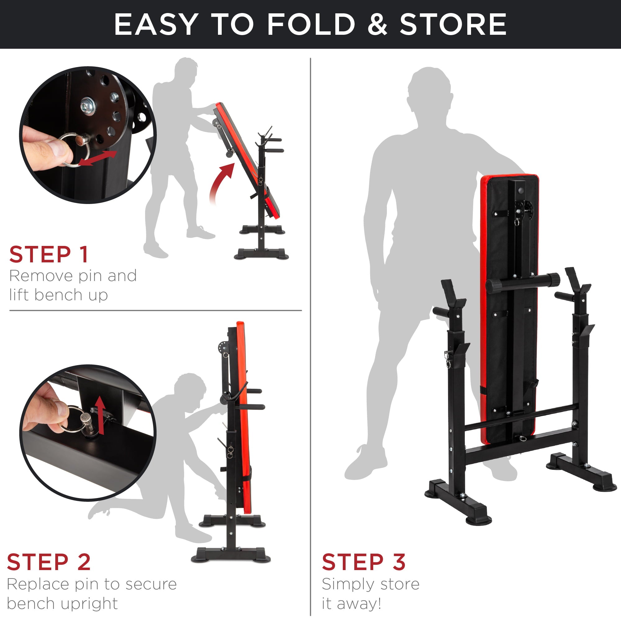 SUGIFT Adjustable Weight Bench with 330 Lbs.