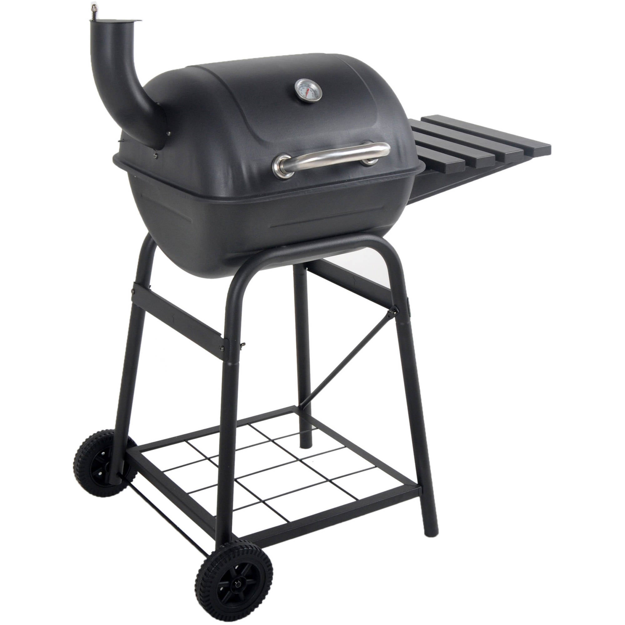 SUGIFT  26" Mini Barrel Charcoal Grill with Side Shelf, Blk, CBC1760W