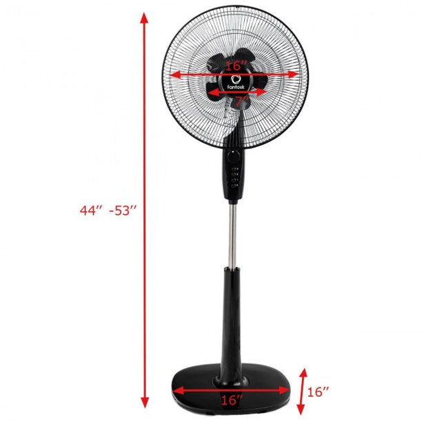 SUGIFT  Stand Fan 16 Inch 3 Speed Double Blades Oscillating Pedestal Fan