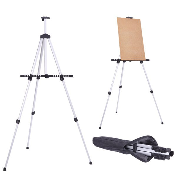 SUGIFT  New Artist Aluminium Alloy Folding Easel Light Weight And Carry Bag White