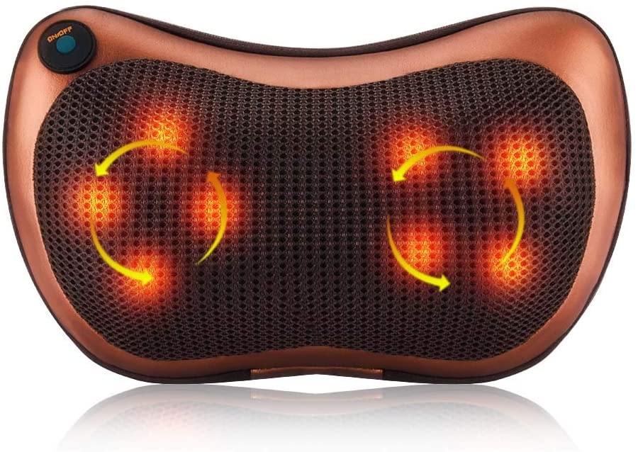 SUGIFT  Back Massager with Heat,Shiatsu Kneading Electric Massage Pillow for Back,Neck,Shoulders,Legs, Foot