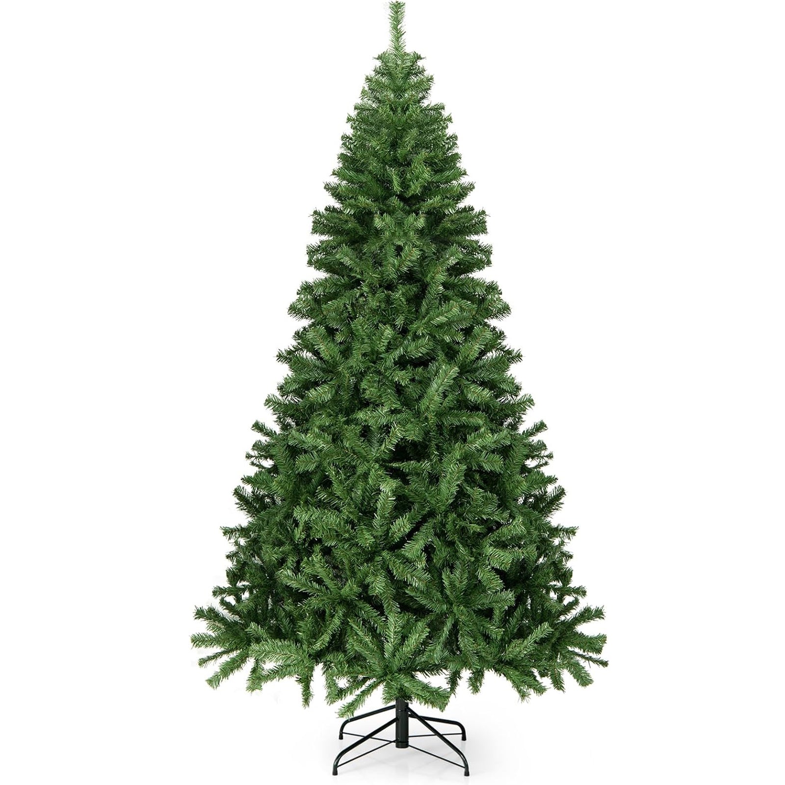 6ft Christmas Tree with 1000 Branch Tips Artificial Xmas Tree with Metal Hinges & Foldable Base