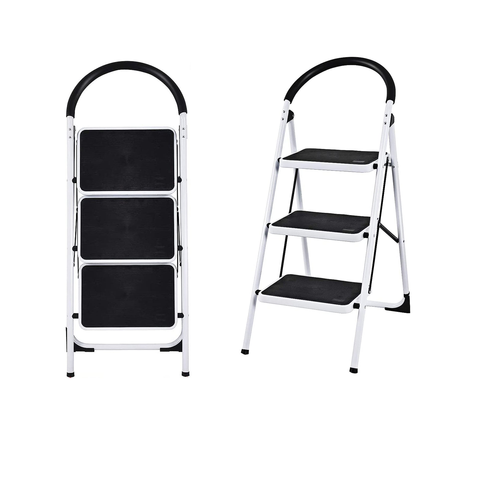 3 Steel Step Folding Ladder with with 300 lb. Load Capacity