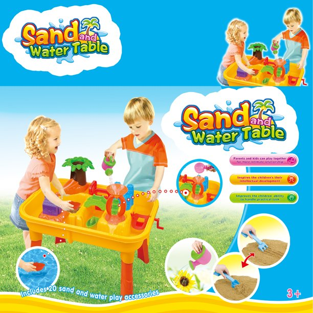 SUGIFT  Sand Water Table, Kid's Water Play Table Outdoor Toys, Multicolor