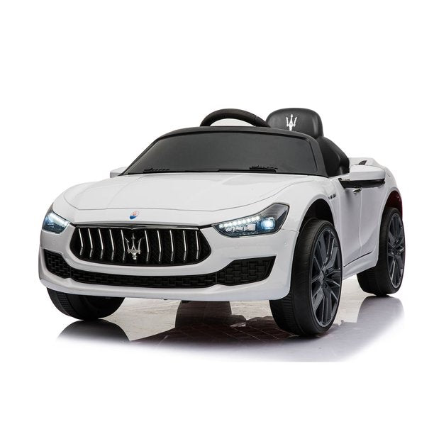 SUGIFT  12V Kids Ride On Car, Electric Vehicle with Remote Control, MP3, USB, Music, Horn, LED Lights, Openable Doors, White