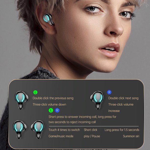 SUGIFT  Wireless Earbuds, 220H Playtime Bluetooth 5.1 IPX5 Waterproof Touch Control