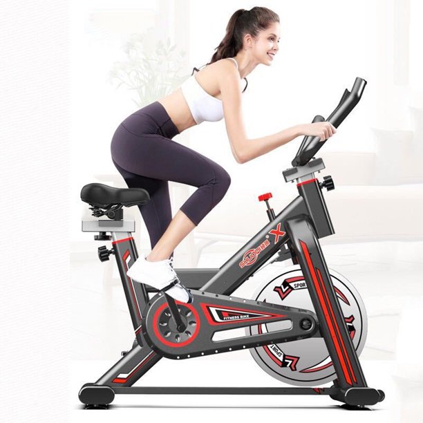 Indoor Cycling Bike Exercise Bike - Cycle Bike with Ipad Mount with Comfortable Seat Cushion