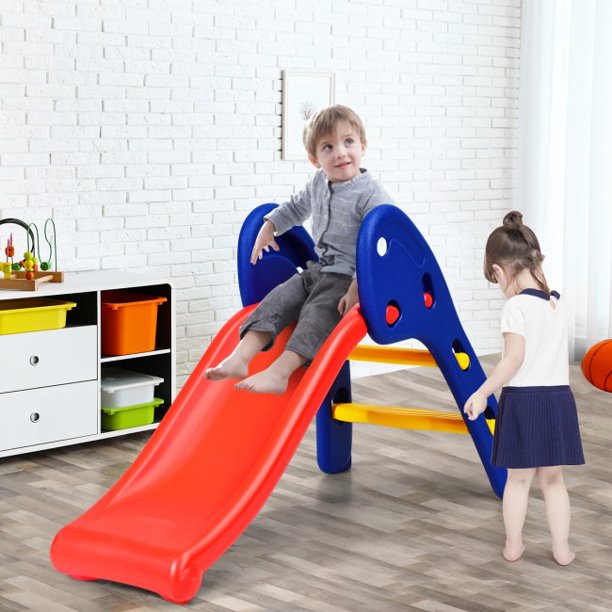 SUGIFT  Kids Slide 2 Step Children Folding Plastic Slide