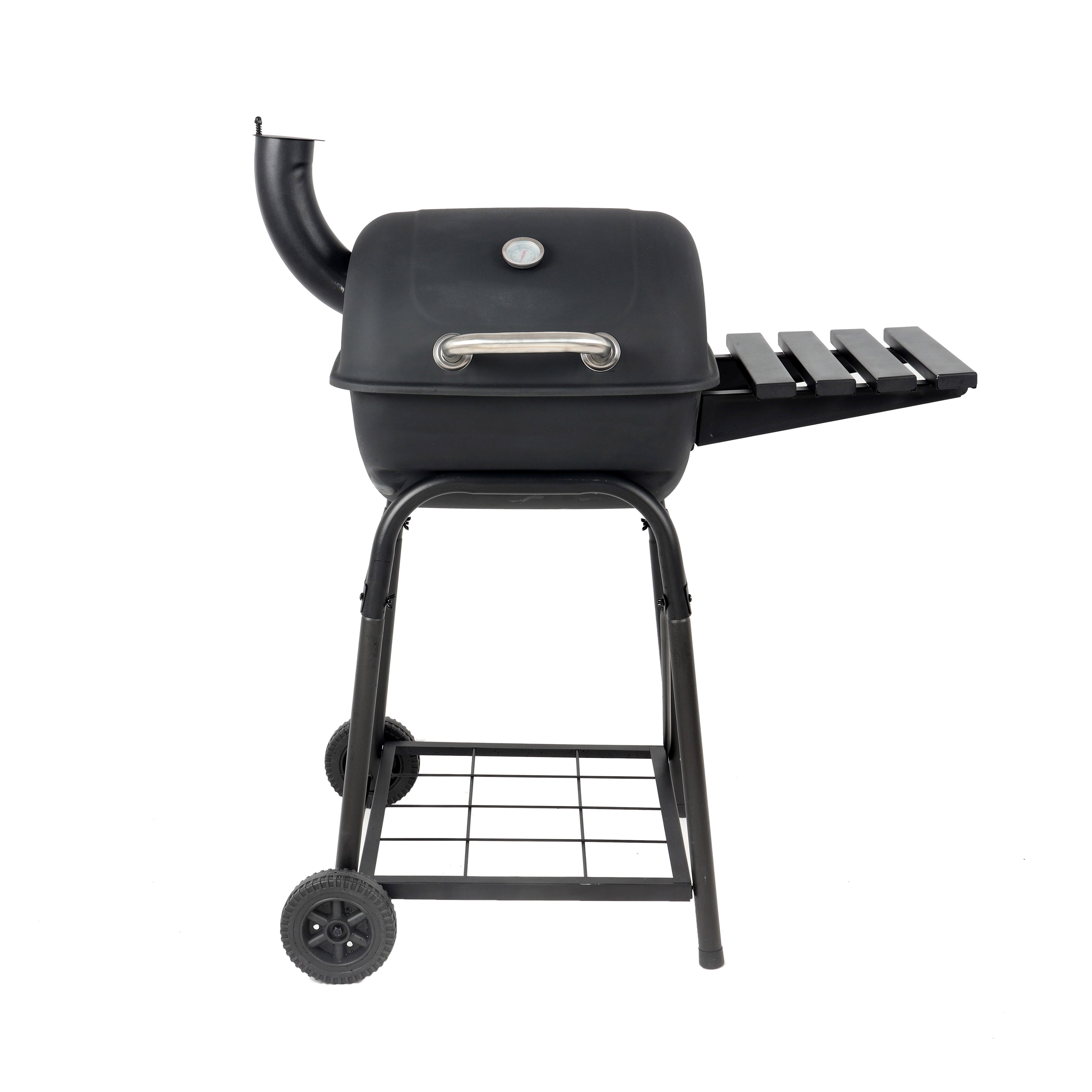 SUGIFT  26" Mini Barrel Charcoal Grill with Side Shelf, Blk, CBC1760W