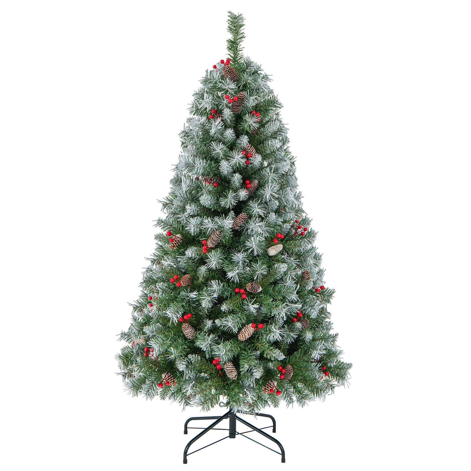 5FT Hinged Christmas Tree with PVC Branch Tips and Warm White LED Lights