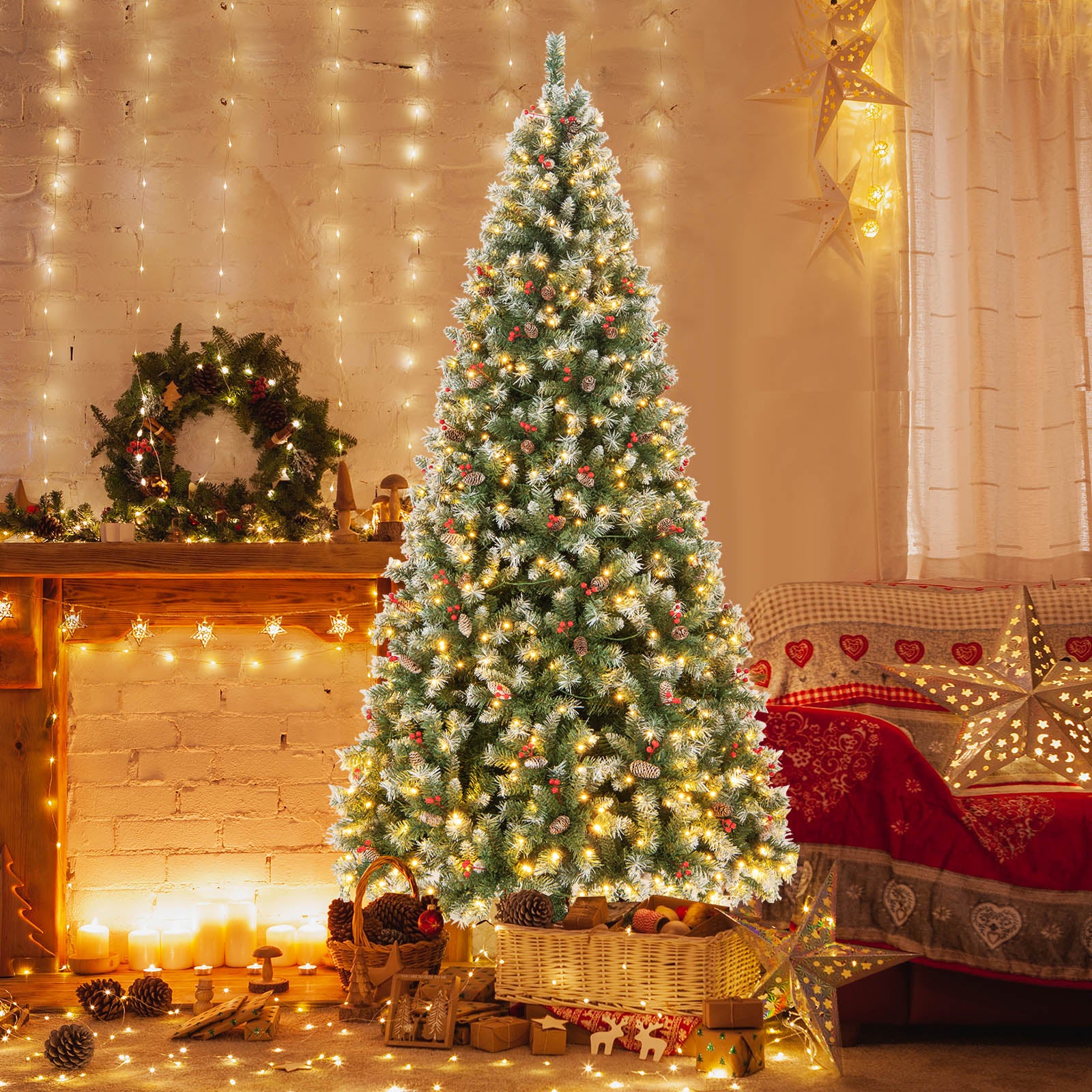 4 ft Prelit Fiber Optic Christmas Tree with Warm White Lights