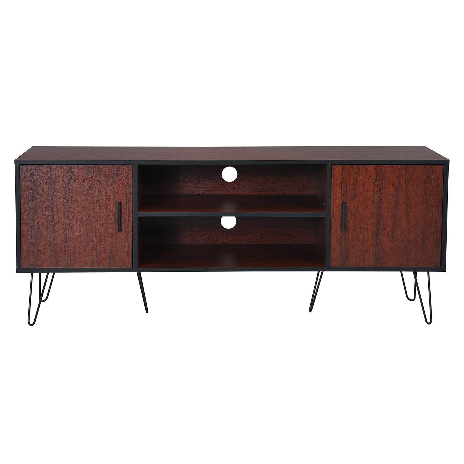 59 Inch Retro TV Stand for TVs up to 65 Inch with 6 Metal Legs