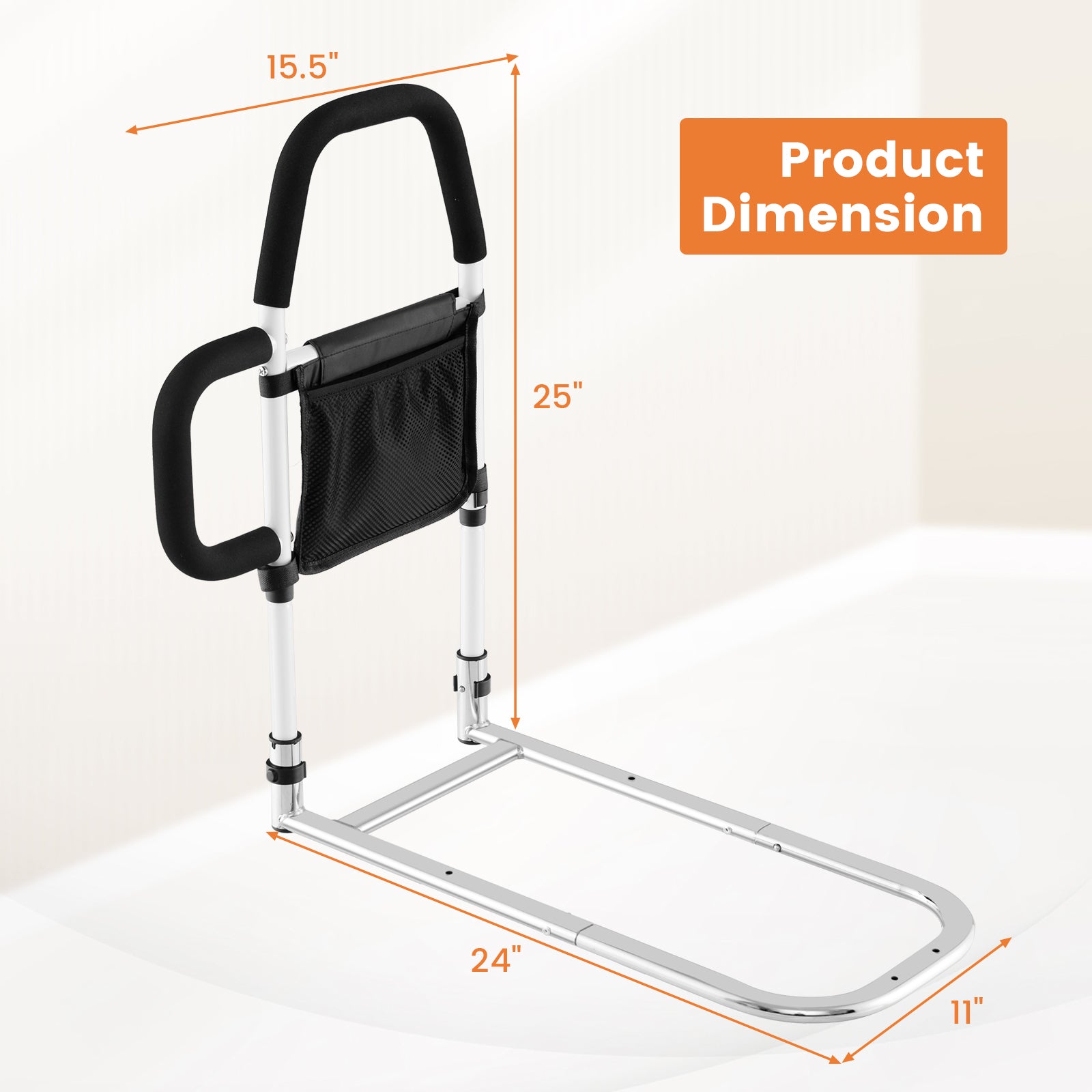 Safety Bed Assist Rail with Dual Handrail