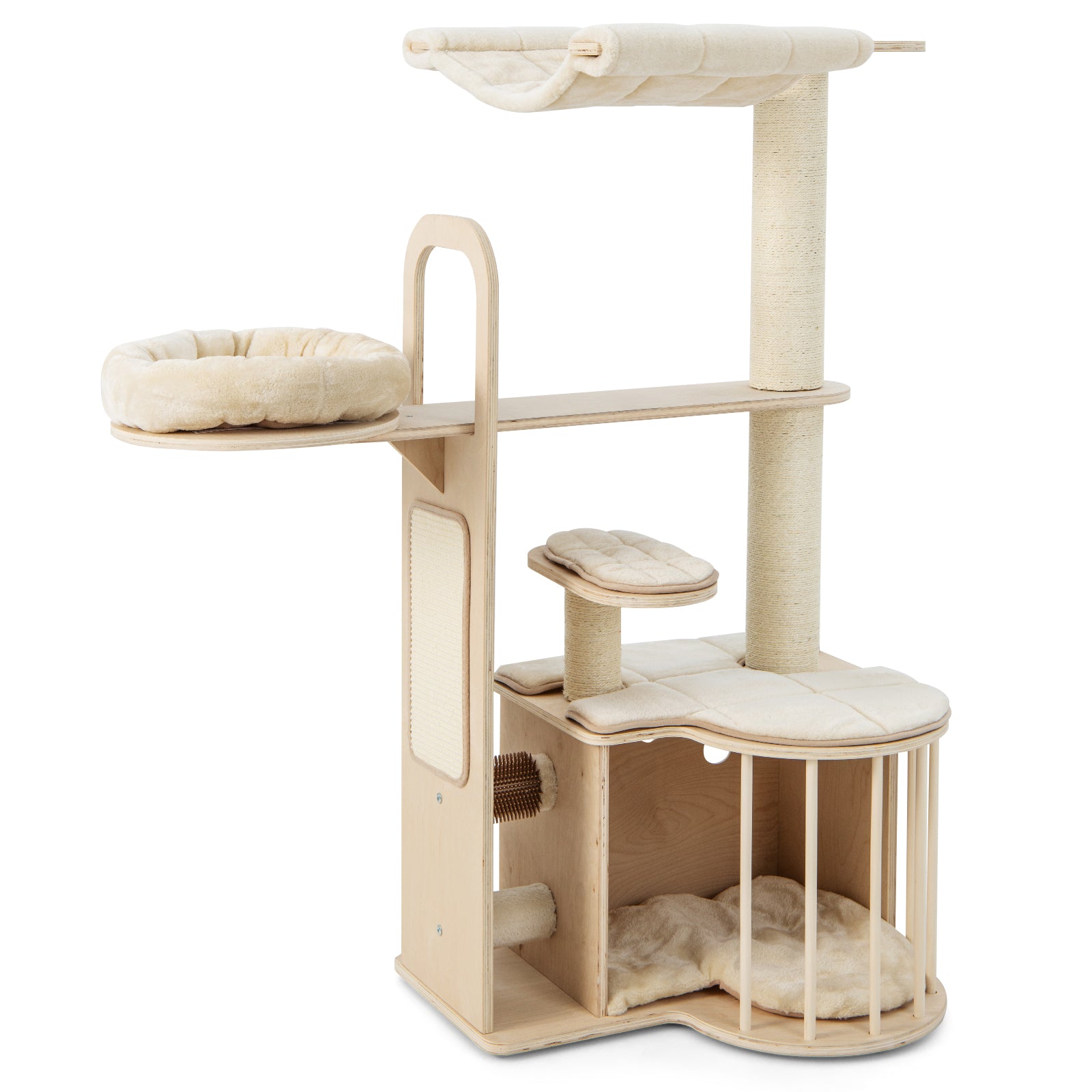 SUGIFT 55 Inch Tall Multi-Level Cat Tree with Washable Removable Cushions