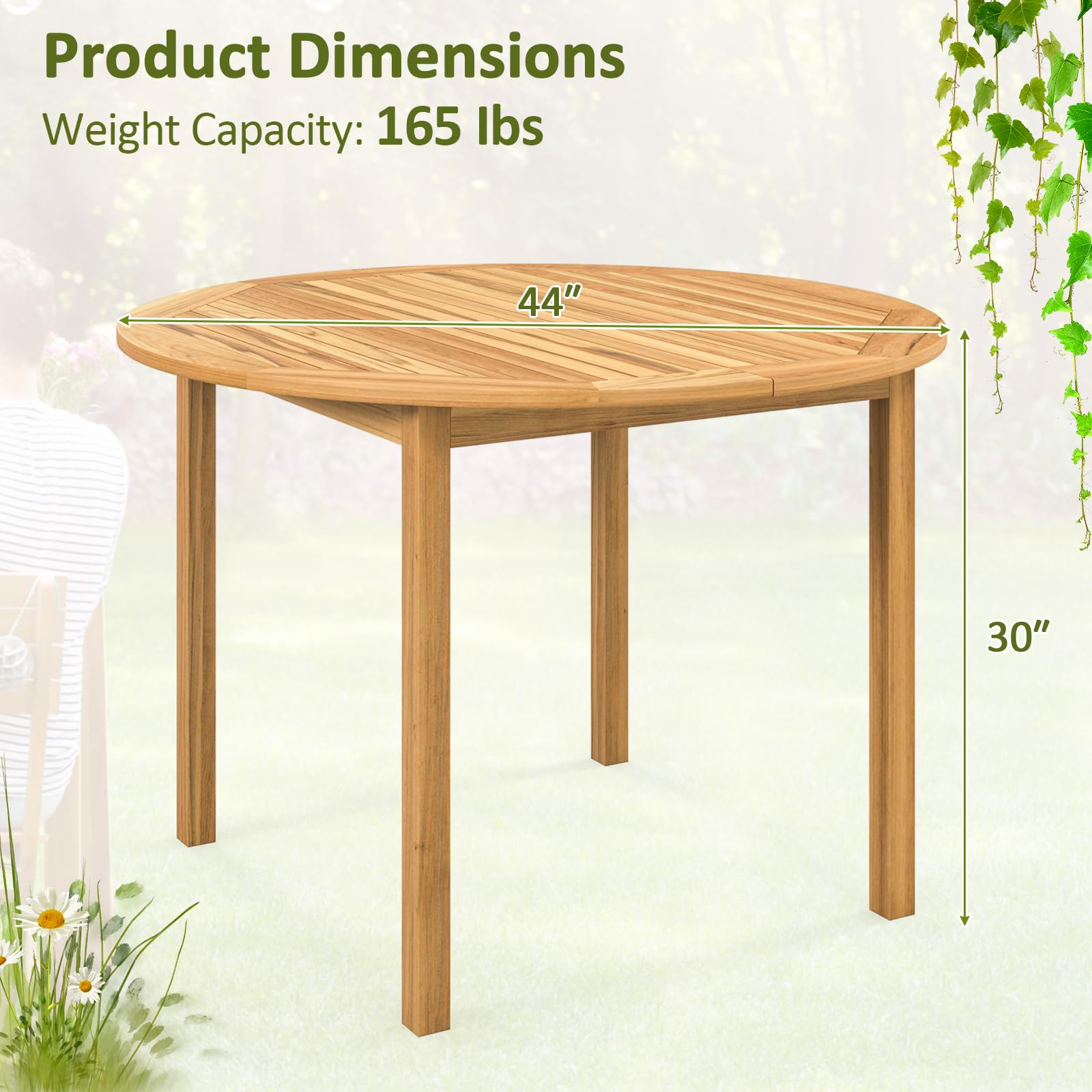 44 Round Outdoor Patio Dining Table