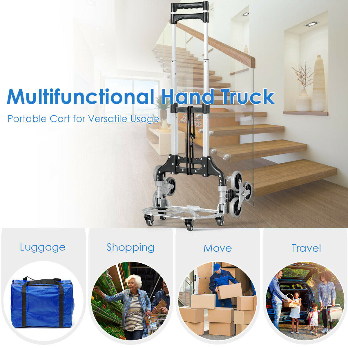 SUGIFT Portable Folding Stair Climbing Hand Truck