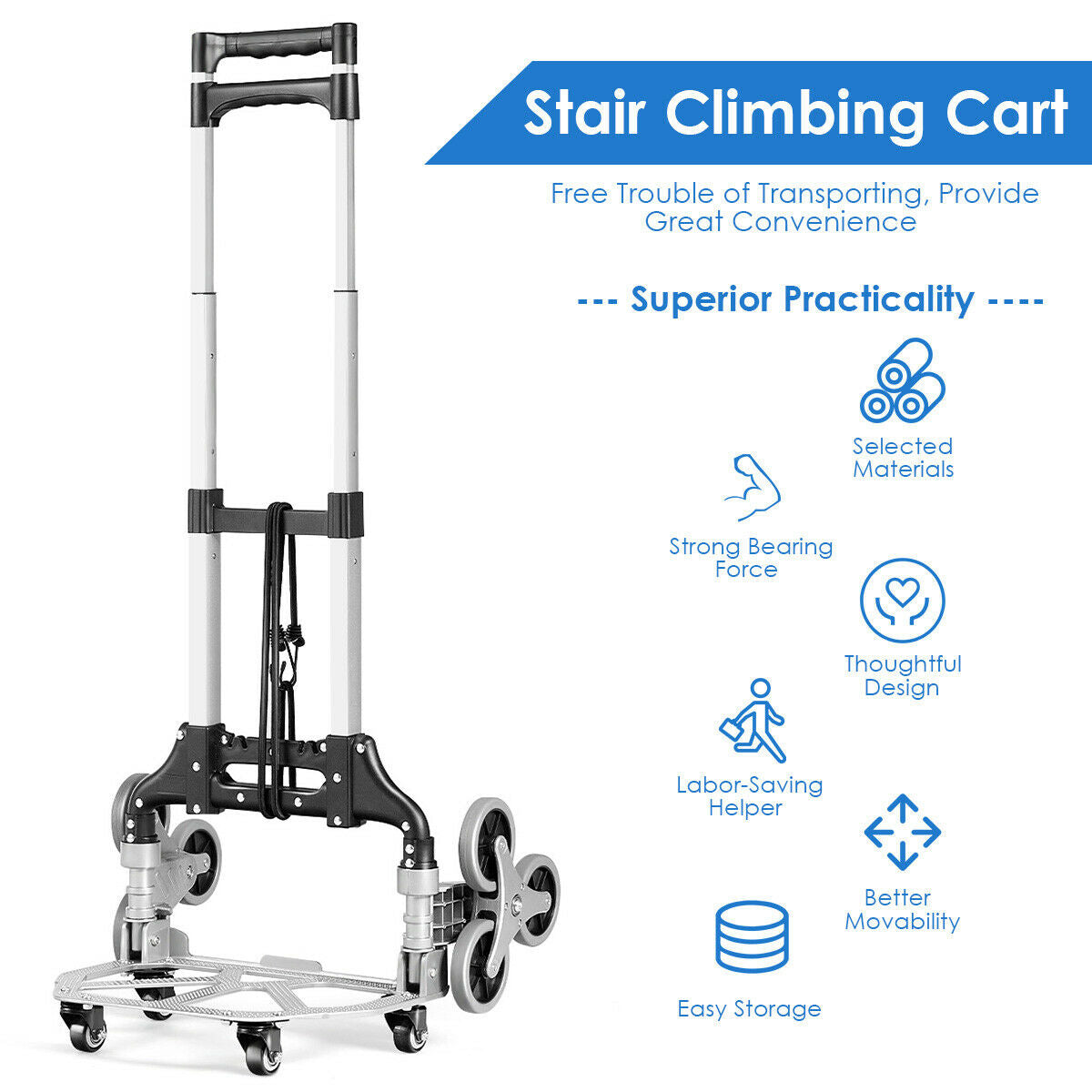 SUGIFT Portable Folding Stair Climbing Hand Truck