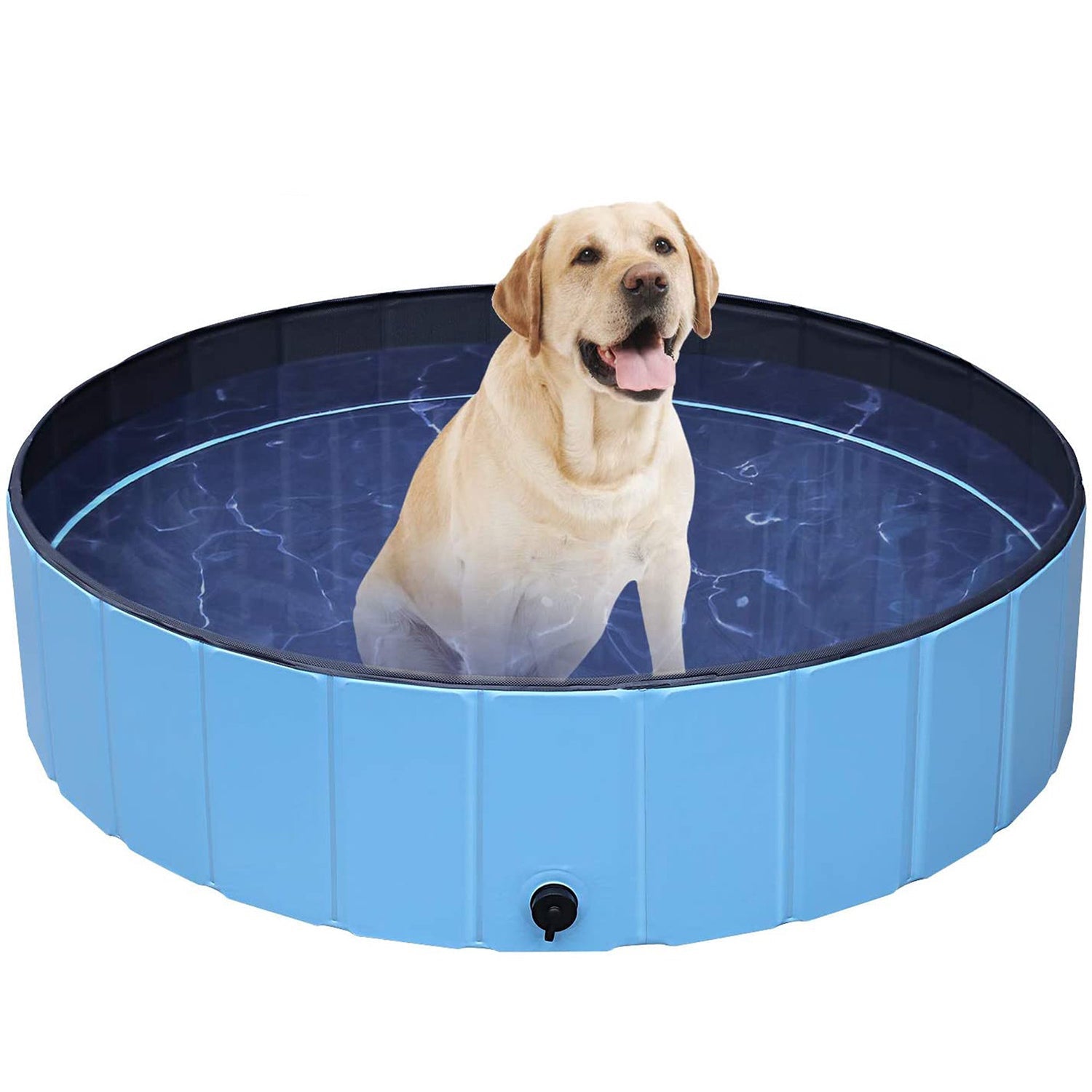 SUGIFT 48-inch Collapsible Pet Pool, Suitable for Big and Small Dogs and Children, Blue