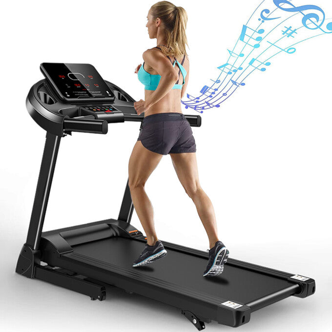 Multi-Functional Folding Treadmills for Home with Manual Incline 2.5HP Portable Electric Foldable Treadmills with Updated Display 242 lb Bearing Weight Built-in MP3 Speaker